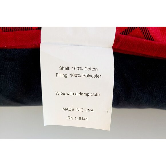 Holiday Throw Pillow Buffalo Plaid With Antler Greenery Christmas Design - Picture 10 of 12